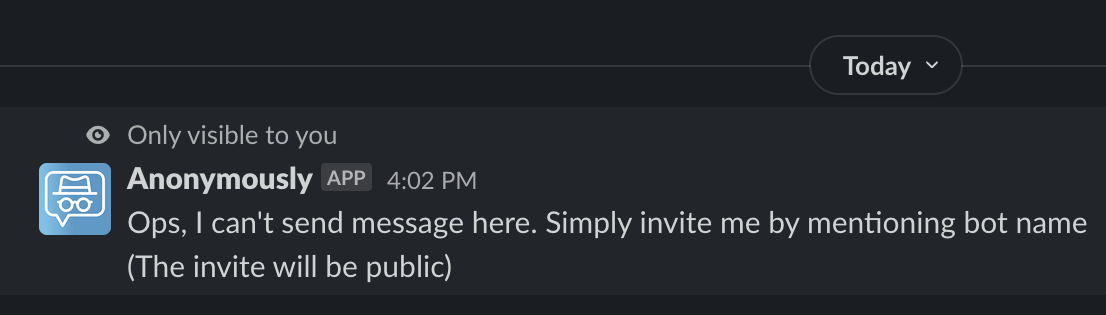 How to reply anonymously on slack